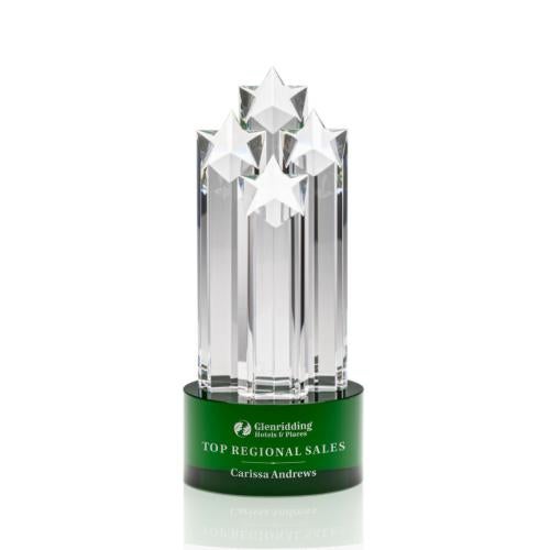 Awards and Trophies - Crystal Awards - Ascot Star Green  Towers Crystal Award