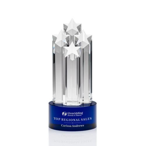 Awards and Trophies - Crystal Awards - Ascot Star Blue Towers Crystal Award