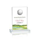 Cumberland Full Color Golf Clear Rectangle Crystal Award