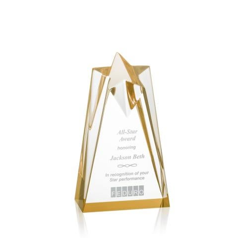 Awards and Trophies - Acrylic Awards - Rosina Gold Star Acrylic Award