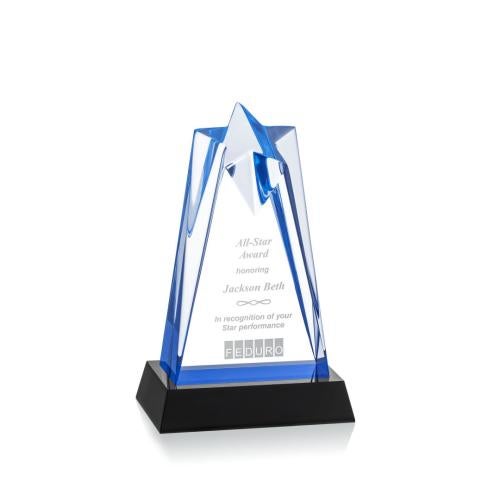 Awards and Trophies - Acrylic Awards - Rosina Blue on Base Star Acrylic Award