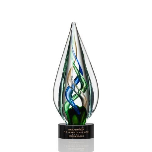 Awards and Trophies - Crystal Awards - Glass Awards - Art Glass Awards - Mulino Black  Glass Award