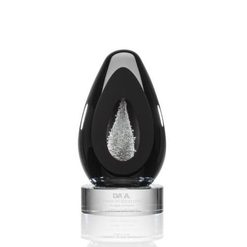 Awards and Trophies - Crystal Awards - Glass Awards - Art Glass Awards - Panache Tear Drop on Clear Base Glass Award