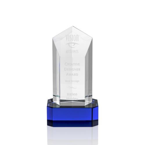 Awards and Trophies - Crystal Awards - Jolanda Blue  on Base Towers Crystal Award