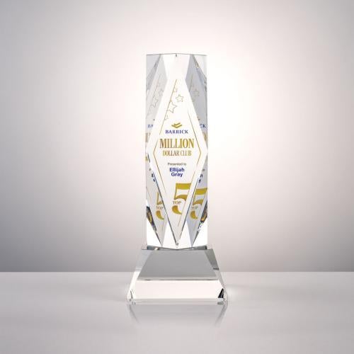 Awards and Trophies - Crystal Awards - President Full Color Clear on Base Towers Crystal Award