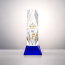 President Full Color Blue on Base Towers Crystal Award