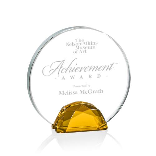 Awards and Trophies - Crystal Awards - Galveston Amber Circle Crystal Award