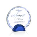 Galveston Full Color Blue Circle Crystal Award
