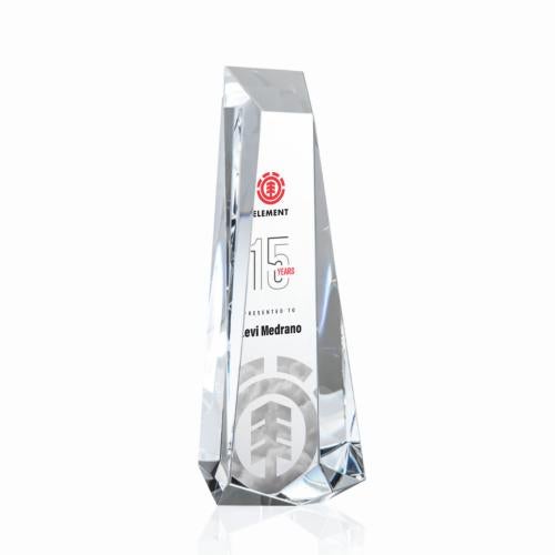 Awards and Trophies - Full Color Imprint - Rustern Full Color Obelisk Crystal Award