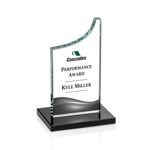 Awards and Trophies - Crystal Awards - Eden Full Color Black Peaks Crystal Award