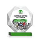 Kitchener Full Color Green Polygon Crystal Award