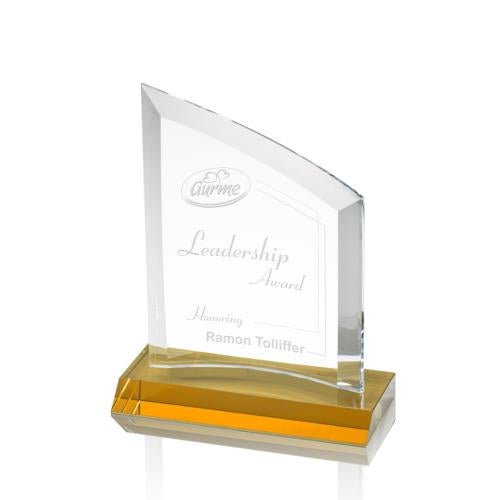 Awards and Trophies - Crystal Awards - Templar Amber Peaks Crystal Award