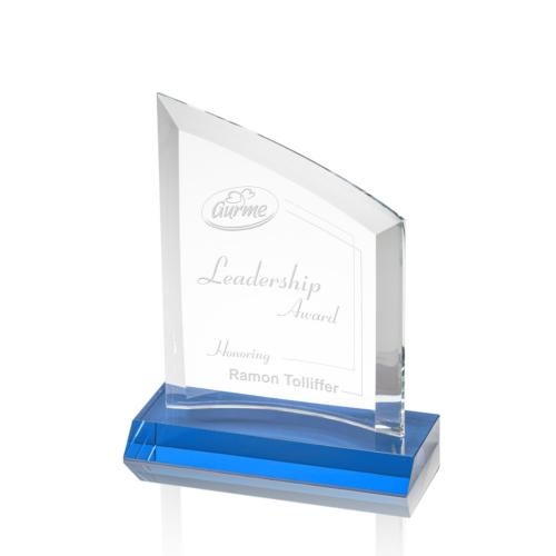 Awards and Trophies - Crystal Awards - Templar Sky Blue Peaks Crystal Award