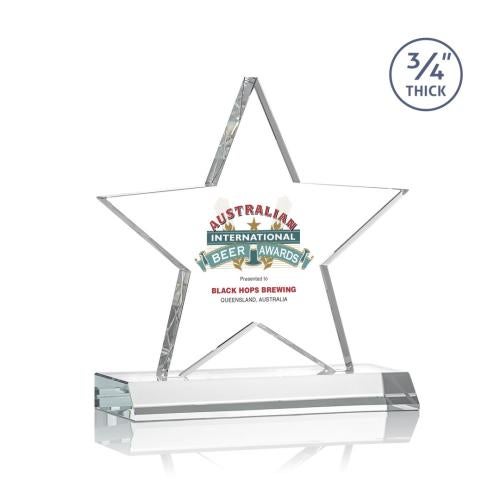 Awards and Trophies - Crystal Awards - Chippendale Full Color Clear Star Crystal Award