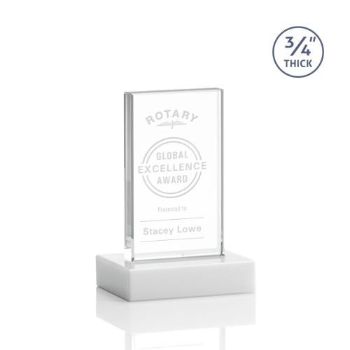 Awards and Trophies - Crystal Awards - Holmes White Rectangle Crystal Award