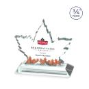 Maple Leaf Full Color Starfire Unique Crystal Award