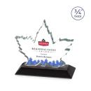 Maple Leaf Full Color Black  Unique Crystal Award