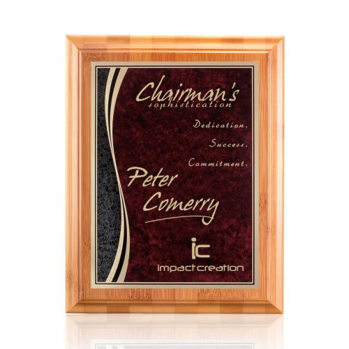 Awards and Trophies - Plaque Awards - Bamboo/Finch - Red