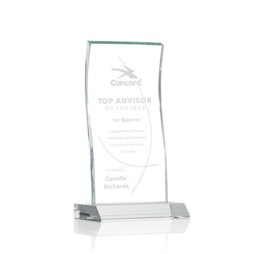 Awards and Trophies - Crystal Awards - Edmonton Clear Rectangle Crystal Award