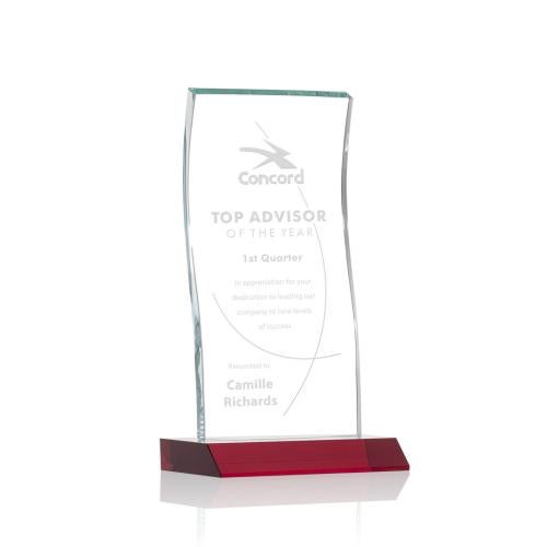 Awards and Trophies - Crystal Awards - Edmonton Red Rectangle Crystal Award