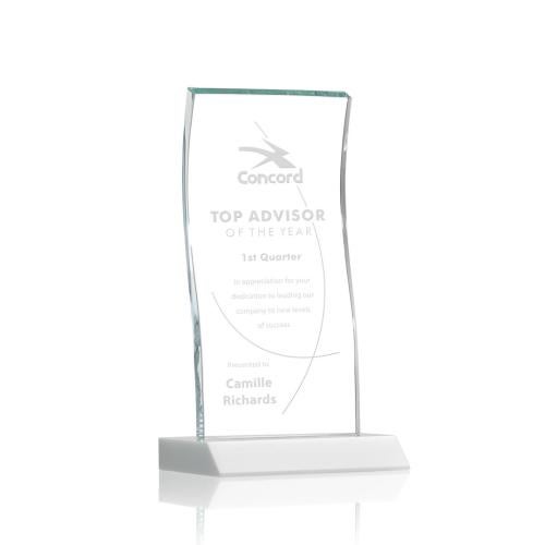 Awards and Trophies - Crystal Awards - Edmonton White Rectangle Crystal Award