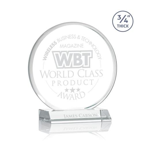 Awards and Trophies - Crystal Awards - Blackpool Clear Circle Crystal Award