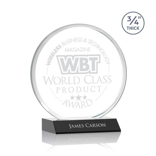 Awards and Trophies - Crystal Awards - Blackpool Black Circle Crystal Award
