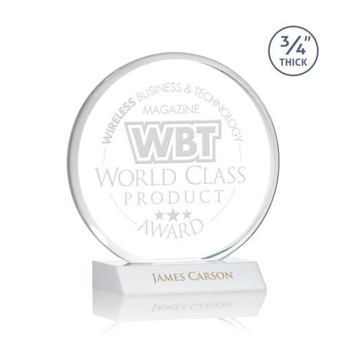 Awards and Trophies - Crystal Awards - Blackpool White Circle Crystal Award