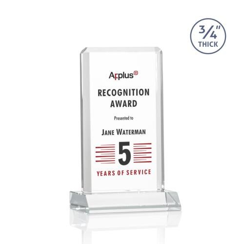 Awards and Trophies - Full Color Imprint - Southport Full Color Clear Rectangle Crystal Award