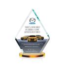 Canton Full Color Amber Diamond Crystal Award