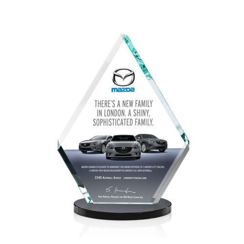 Awards and Trophies - Crystal Awards - Canton Full Color Black Diamond Crystal Award