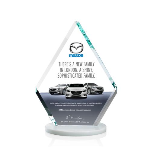 Awards and Trophies - Crystal Awards - Canton Full Color White  Diamond Crystal Award