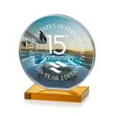 Victoria Full Color Amber Circle Crystal Award