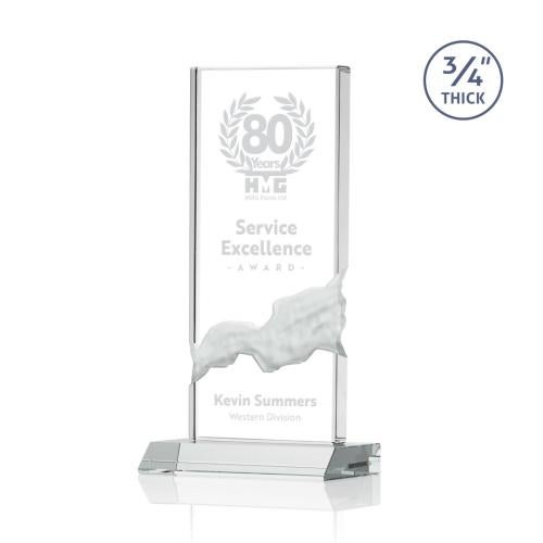 Awards and Trophies - Crystal Awards - Poole Clear Rectangle Crystal Award
