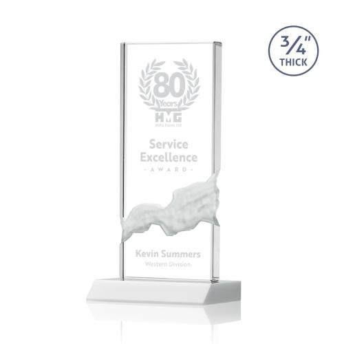 Awards and Trophies - Crystal Awards - Poole White Rectangle Crystal Award