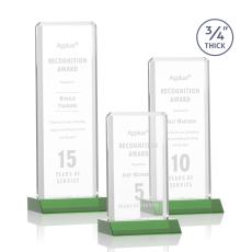 Southport Green Rectangle Crystal Award - Crystal Awards