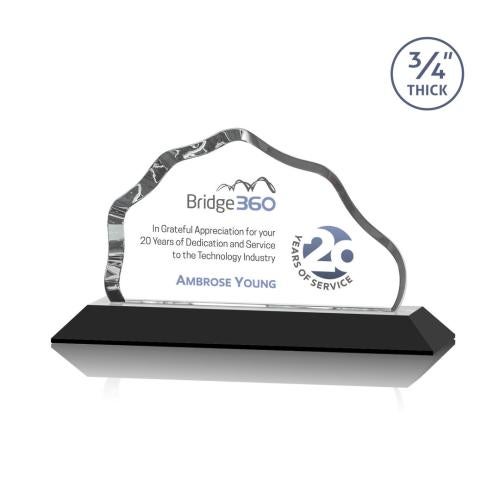 Awards and Trophies - Crystal Awards - Petersen Full Color Black Crystal Award