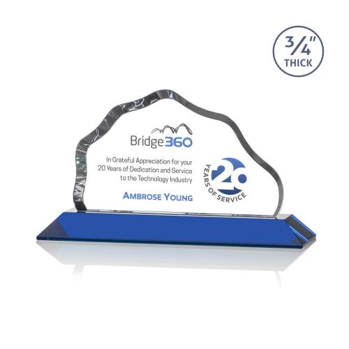 Awards and Trophies - Crystal Awards - Petersen Full Color Blue Crystal Award