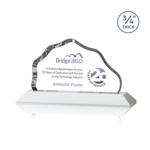 Awards and Trophies - Crystal Awards - Petersen Full Color White Crystal Award