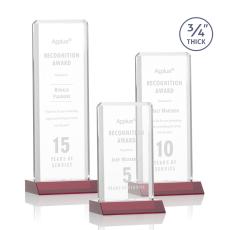Employee Gifts - Southport Red Rectangle Crystal Award