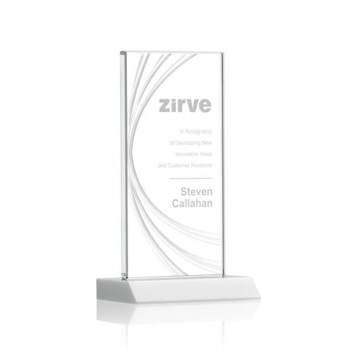 Awards and Trophies - Crystal Awards - Hawkins Liquid™ White  Rectangle Crystal Award