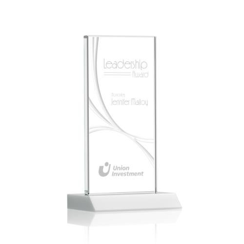 Awards and Trophies - Crystal Awards - Keane Liquid™ White  Rectangle Crystal Award