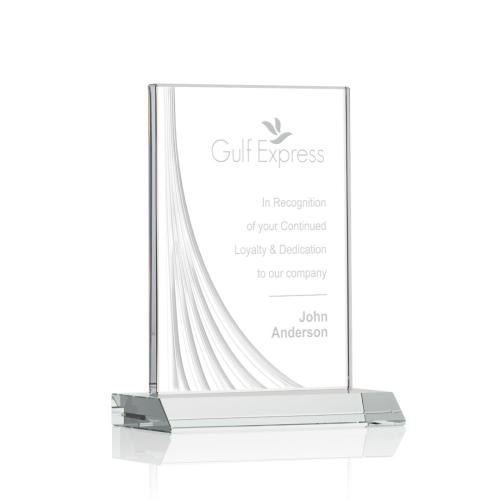 Awards and Trophies - Crystal Awards - Leighton Liquid™ Clear Rectangle Crystal Award