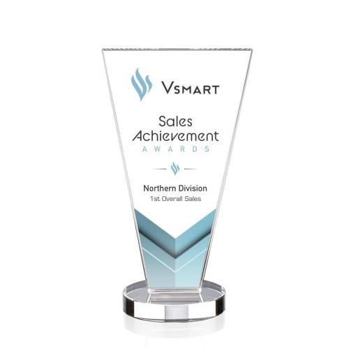 Awards and Trophies - Crystal Awards - Burney Full Color Clear Polygon Crystal Award