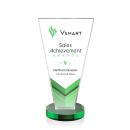 Burney Full Color Green  Polygon Crystal Award