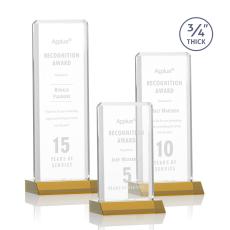 Southport Amber Rectangle Crystal Award - Crystal Awards