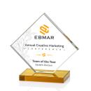 Wellington Full Color Amber  Diamond Crystal Award