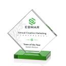 Wellington Full Color Green  Diamond Crystal Award