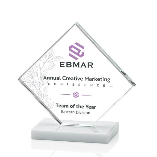 Awards and Trophies - Crystal Awards - Wellington Full Color White  Diamond Crystal Award