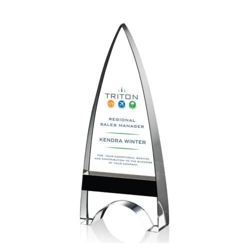 Awards and Trophies - Crystal Awards - Kent Full Color Black Peaks Crystal Award